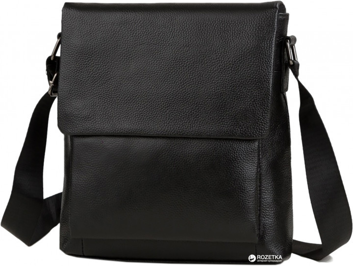 

Мужская кожаная сумка месенджер через плечо Tiding Bag Черный 24 x 28 x 6 см A25-1288A