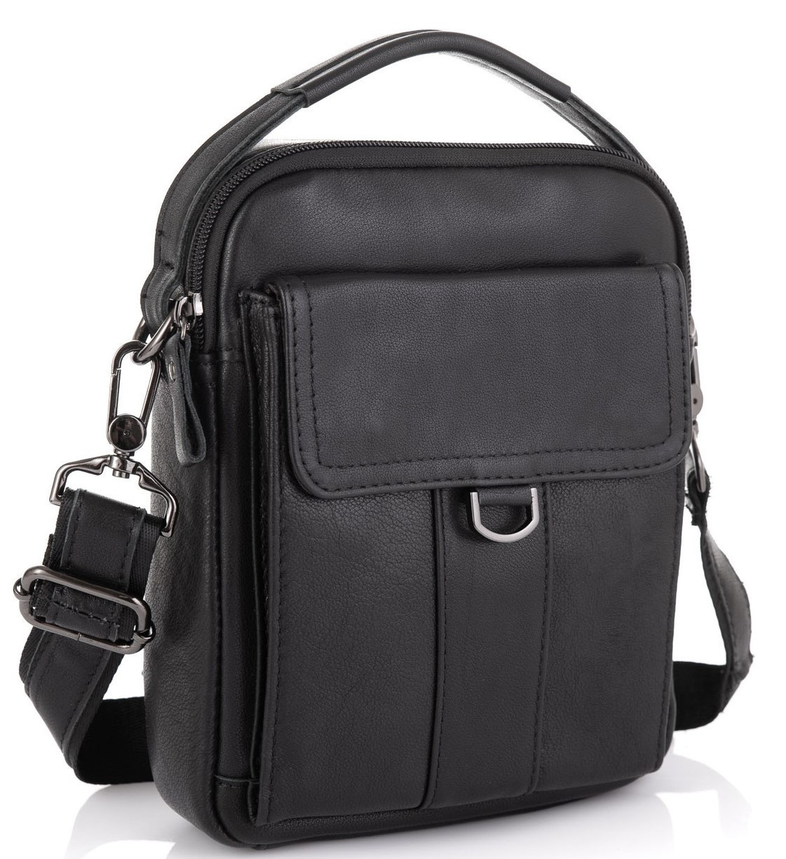 

Мужская кожаная сумка месенджер через плечо Tiding Bag Черный 18 x 23 x 5 см N2-7665A