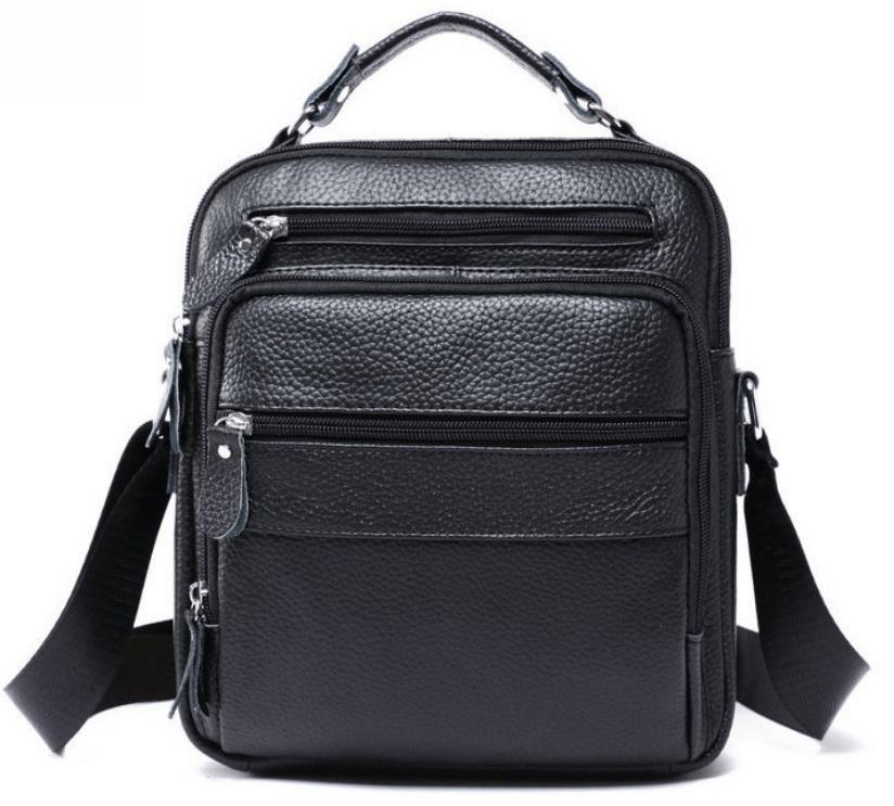 

Мужская кожаная сумка месенджер через плечо Tiding Bag Черный 23 x 26 x 7 см M38-5112A