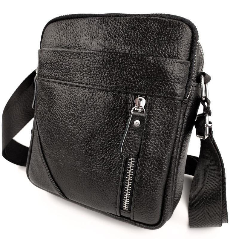 

Мужская кожаная сумка месенджер через плечо Tiding Bag Черный 23 x 18 x 6 см M38-1031A