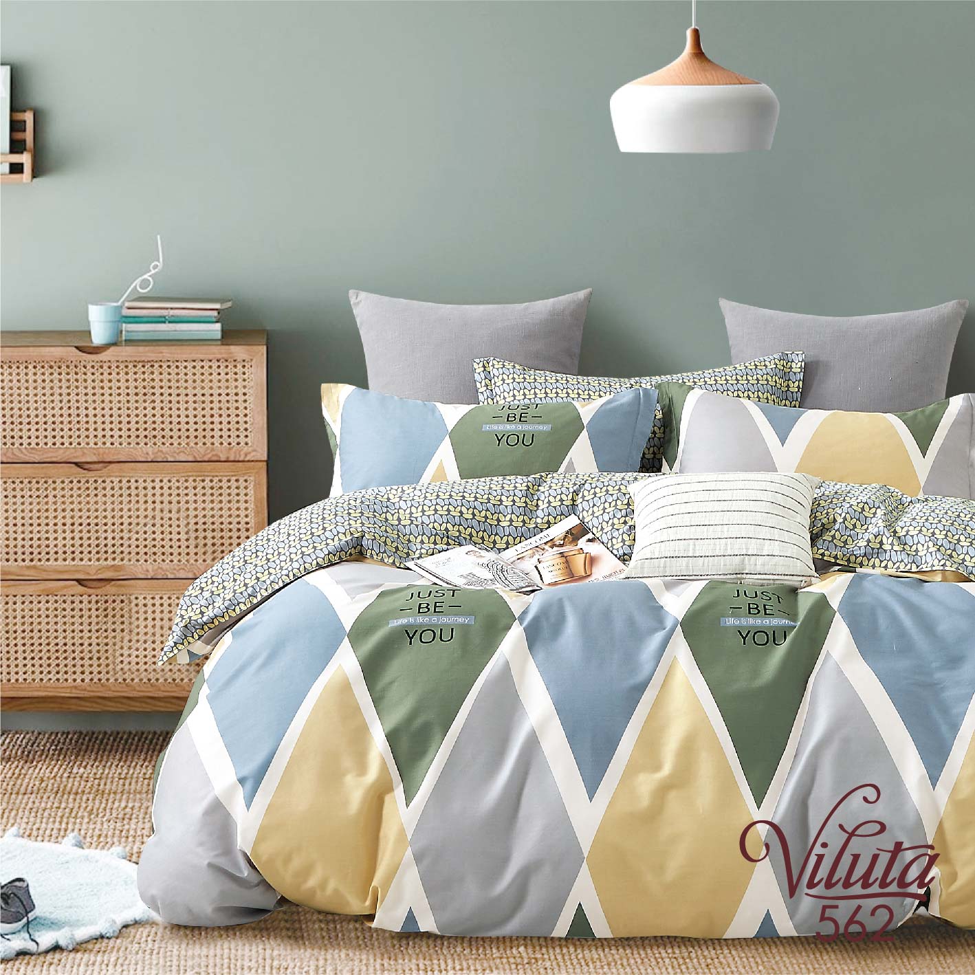 

Комплект постельного белья Вилюта полуторный Сатин Twill 562