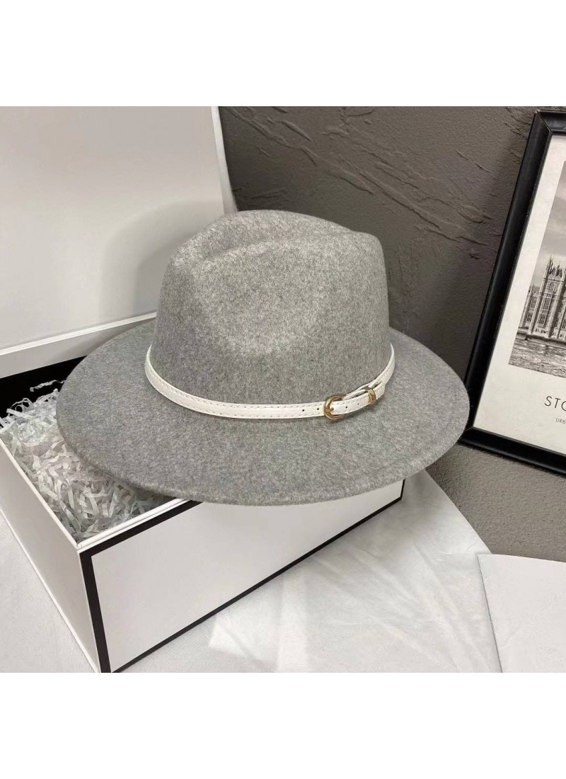 

Шляпа шерстяная с кожанным ремешком Modern Boutique светло-серый, стандартный ШЛ018