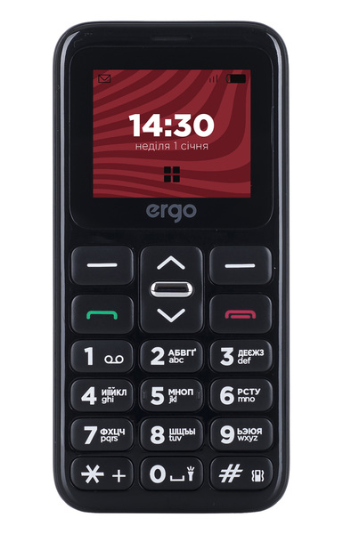 

Мобільний телефон ERGO F186 Solace Dual Sim Black (F186 Solace black)