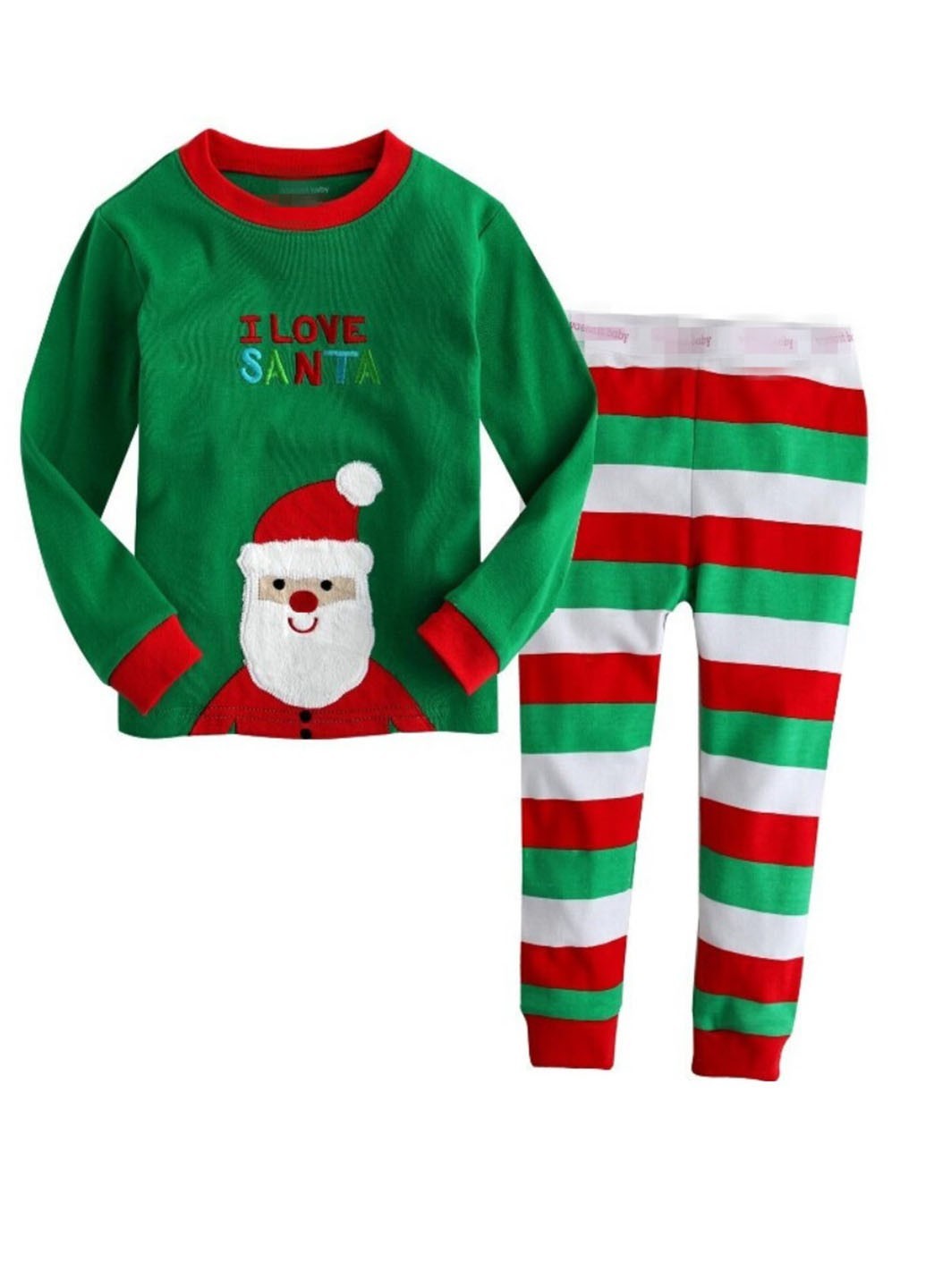 

Пижама (свитшот, брюки) Baby Has детям новогодний рисунок зеленая 90 (PW-32-11)