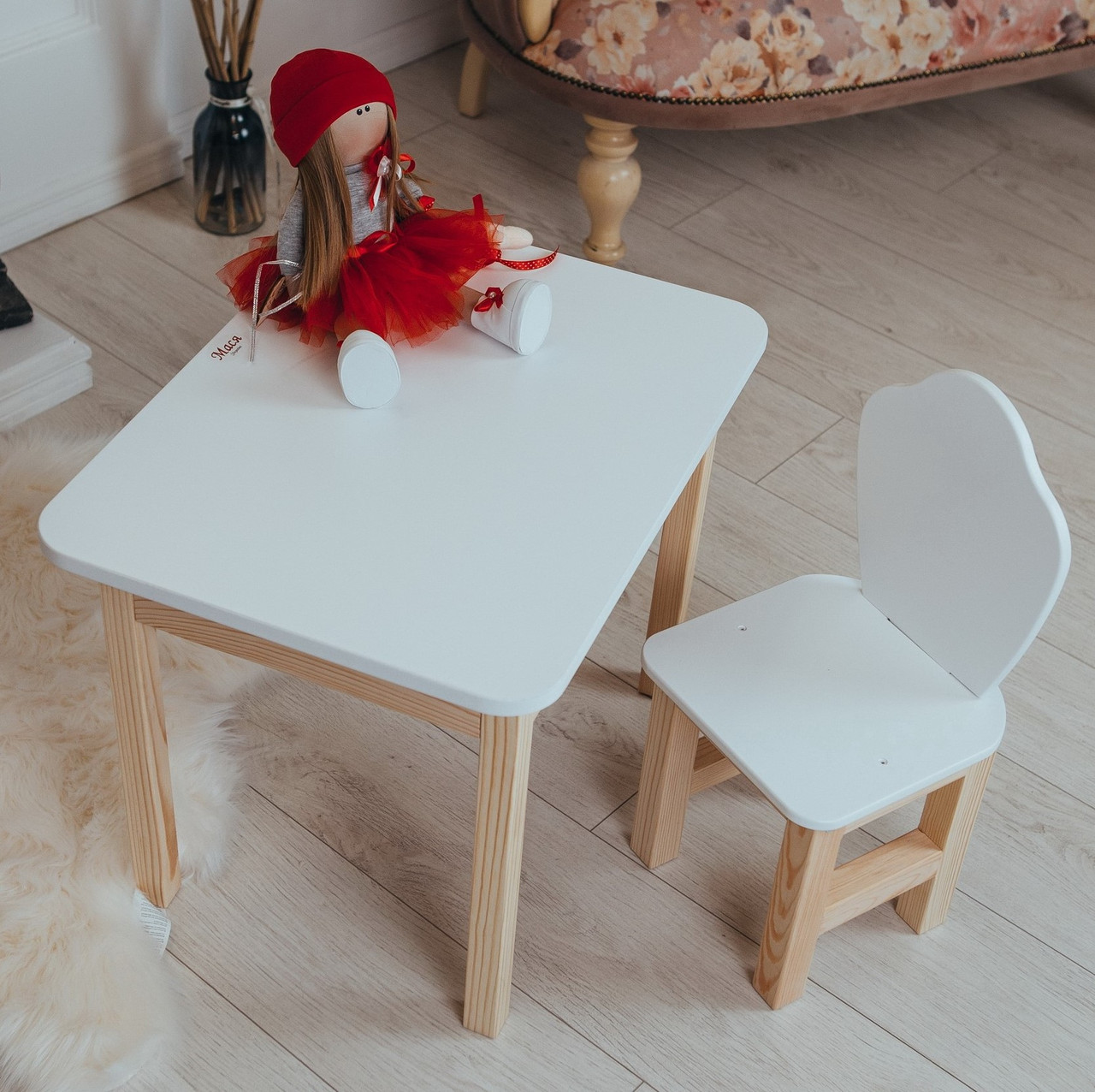 

Столик детский с ящиком и стульчиком 60 х 45 х 46 см Белый для рисования и игр 12122