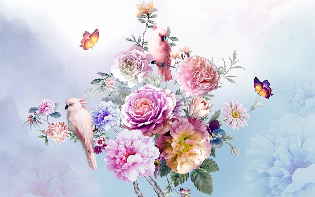 

Фотообои Арт-Обои Розовые попугаи №34203 Фреска