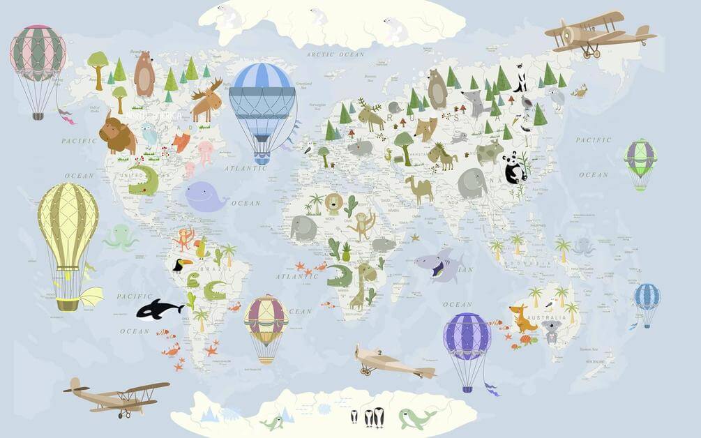 

Фотообои Арт-Обои Интересная карта для ребят №47761 Декоративная штукатурка