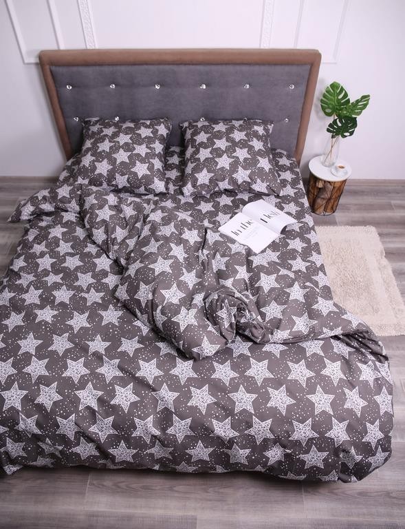 

Комплект постельного белья Полуторный Звезды Бязь от Brettani 669grey(1,5)