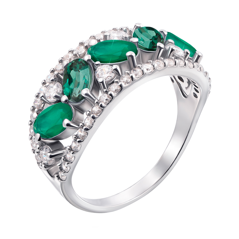 

Серебряное кольцо с зеленым агатом 000010788 15.5 размера