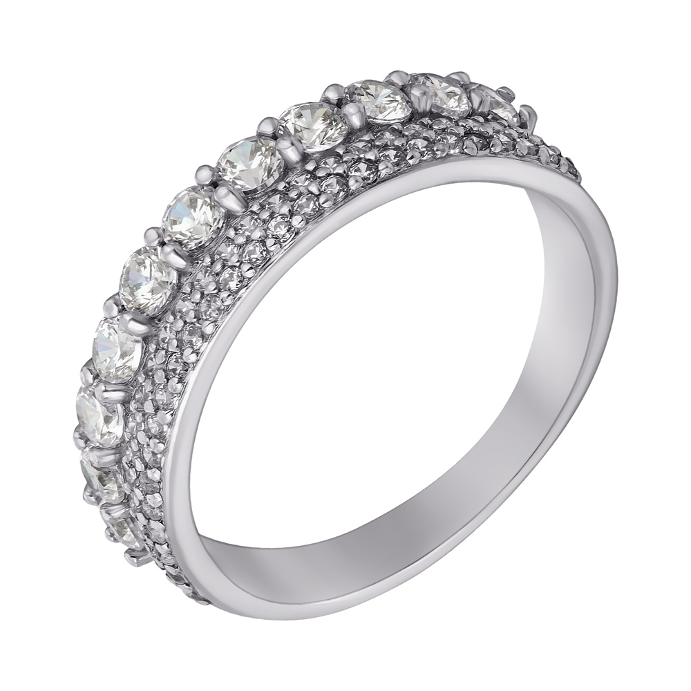 

Серебряное кольцо с белыми фианитами 000101949 17 размера