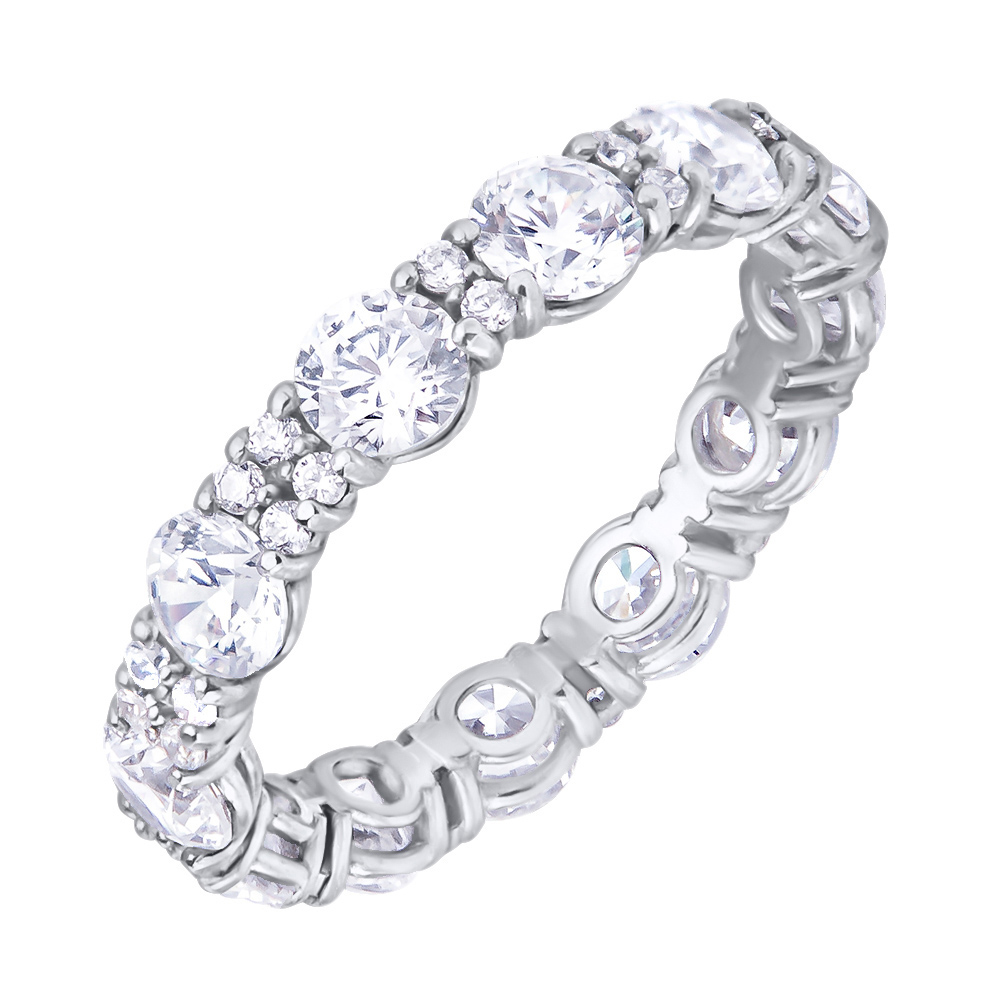 

Серебряное кольцо Заира с кристаллами циркония 000120940 19 размера