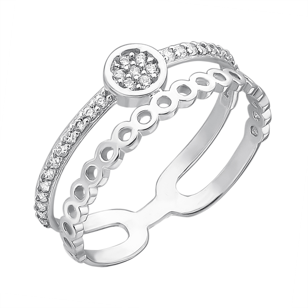 

Серебряное кольцо с фианитами 000126552 17 размера