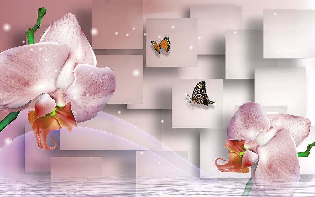 

Фотообои Арт-Обои Две орхидеи №37010_2 Аква