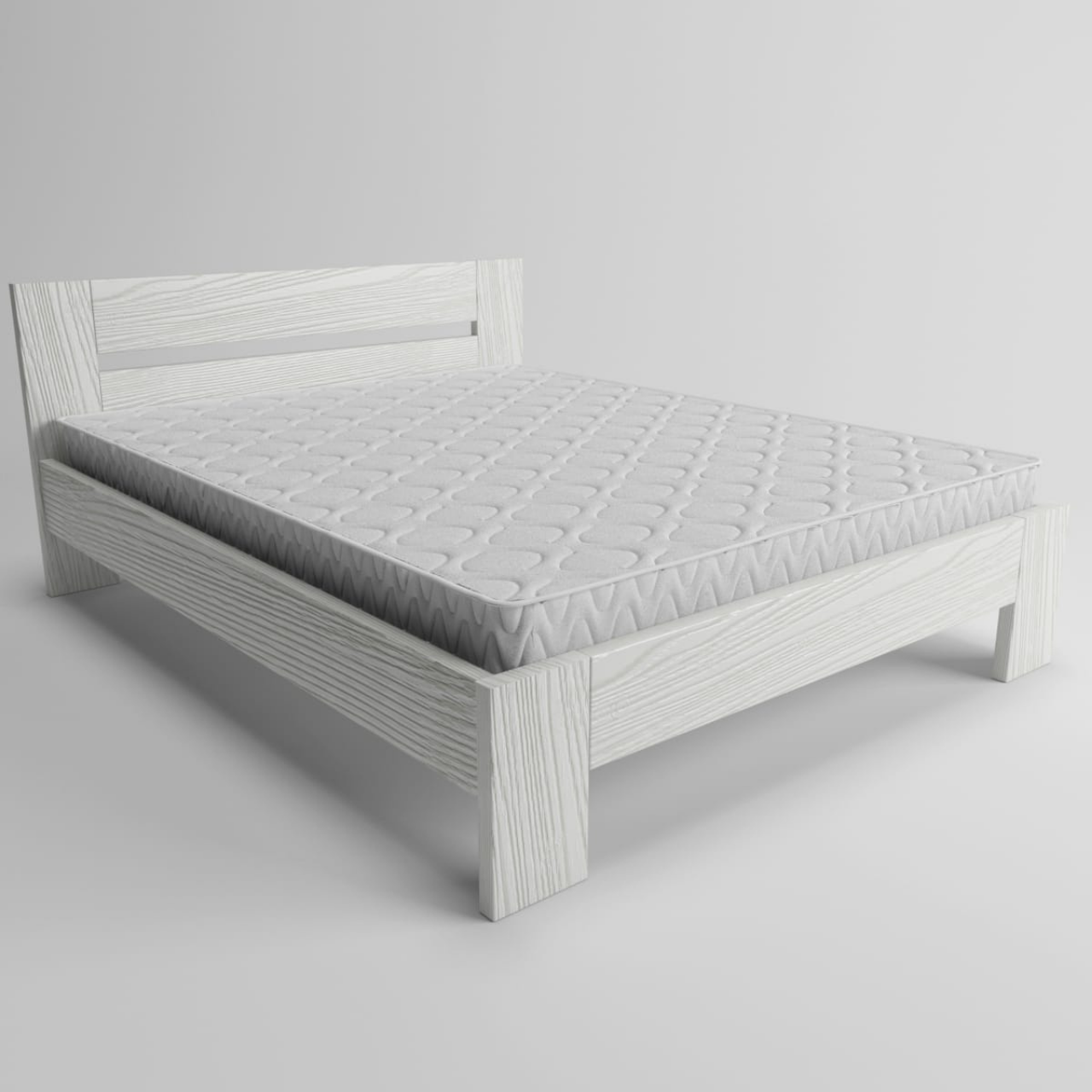 

Кровать деревянная из массива ясеня ХМФ Лондон 1800х1900 белая