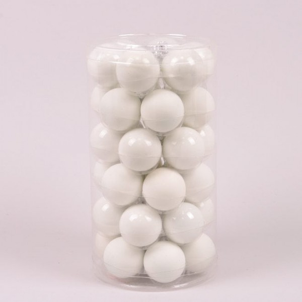 

Шарики стеклянные 3,8 см. белые (36 шт.) Flora 44560 (NAT09406)