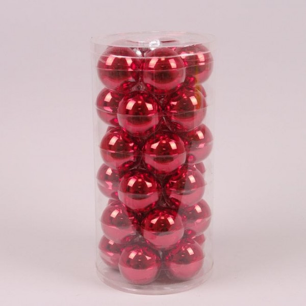 

Шарики стеклянные 5,7 см. красные глянцевые (30 шт.) Flora 44577 (NAT09423)