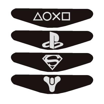 

Наклейка RMC PlayStation 4 На Світлову Панель PS Icons + PlayStation + Superman + Destiny Black Новый