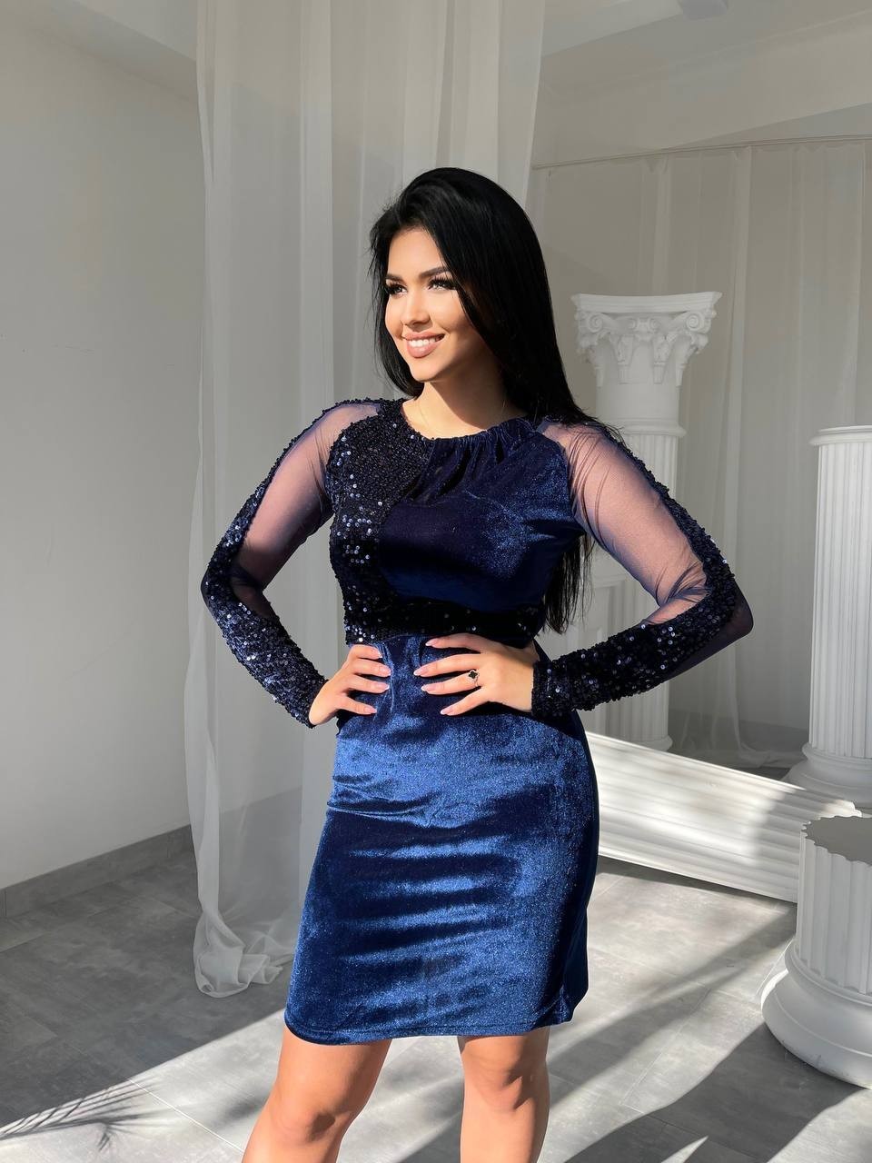 

Платье Beauty Kris 1262-4-50 50 синее