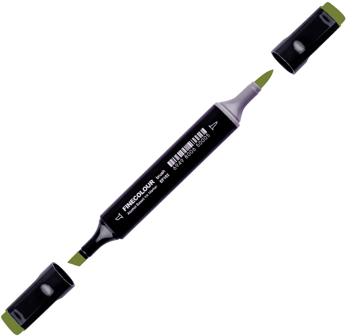 

Маркер Finecolour Brush спиртовой 037 глубокий оливково-зеленый YG37 (EF102-37)
