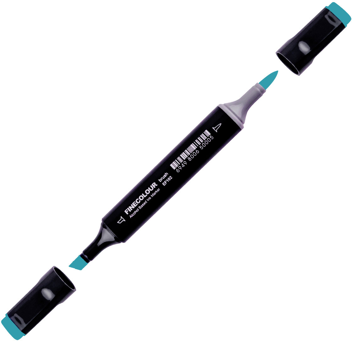 

Маркер Finecolour Brush спиртовой 072 зеленовато-синий BG72 (EF102-72N)