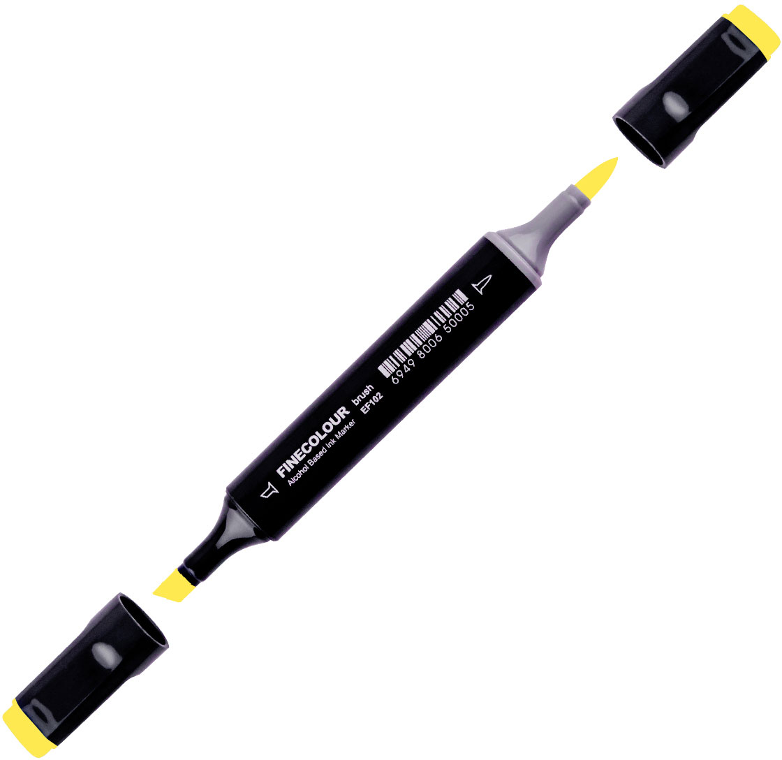 

Маркер Finecolour Brush спиртовой 225 кислотный желтый Y225 (EF102-225)