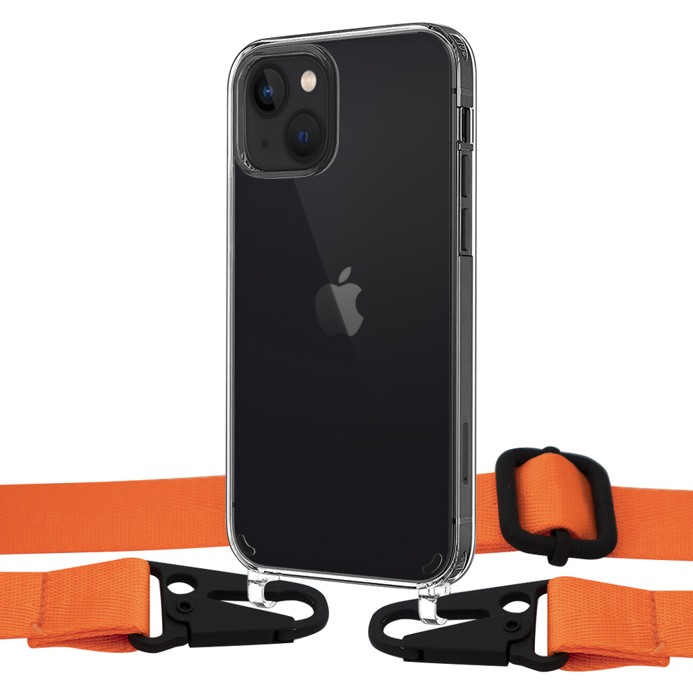 

Чехол Upex Crossbody Protection Case для iPhone 13 mini Crystal with Harness Orange Flame