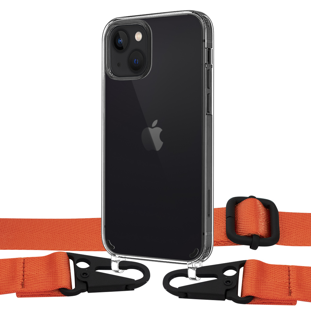 

Чехол Upex Crossbody Protection Case для iPhone 13 Crystal with Harness Kumquat