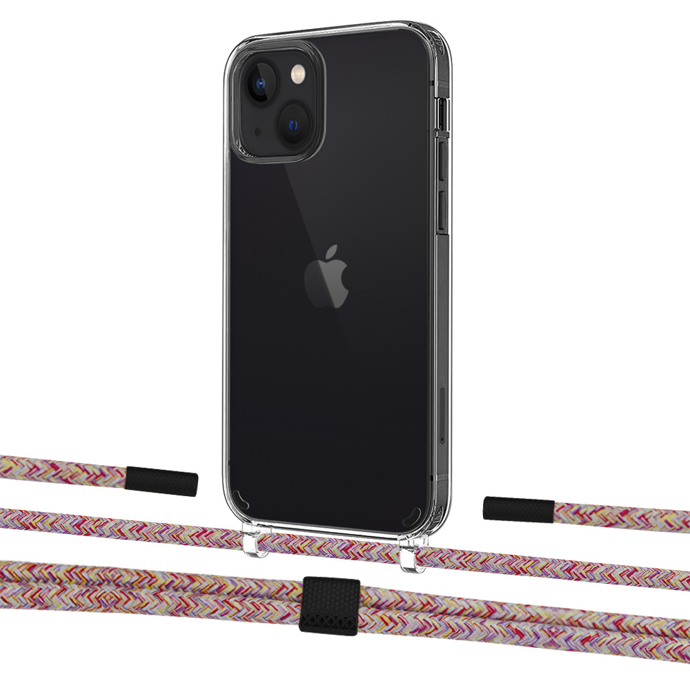 

Чехол Upex Crossbody Protection Case для iPhone 13 mini Crystal with Twine Mulberry and Fausset Matte Black