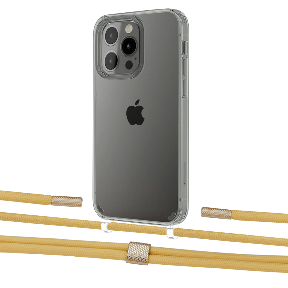 

Чехол Upex Crossbody Protection Case для iPhone 13 Pro Crystal with Twine Sunflower and Fausset Gold