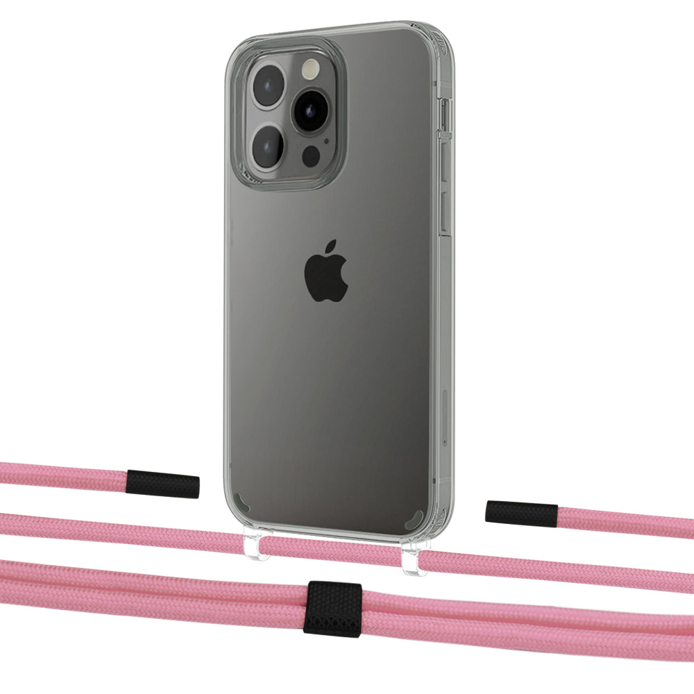 

Чехол Upex Crossbody Protection Case для iPhone 13 Pro Crystal with Twine Coral and Fausset Matte Black