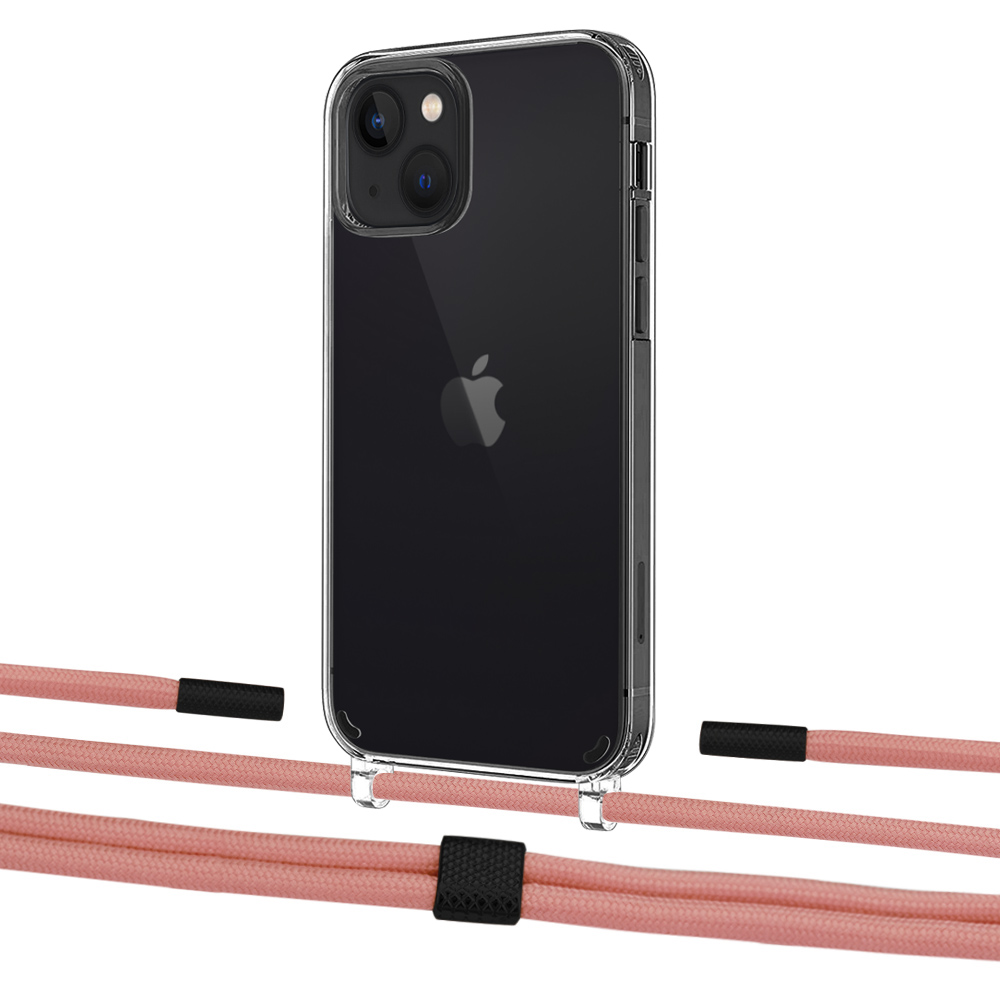 

Чехол Upex Crossbody Protection Case для iPhone 13 Crystal with Twine Cantaloupe and Fausset Matte Black