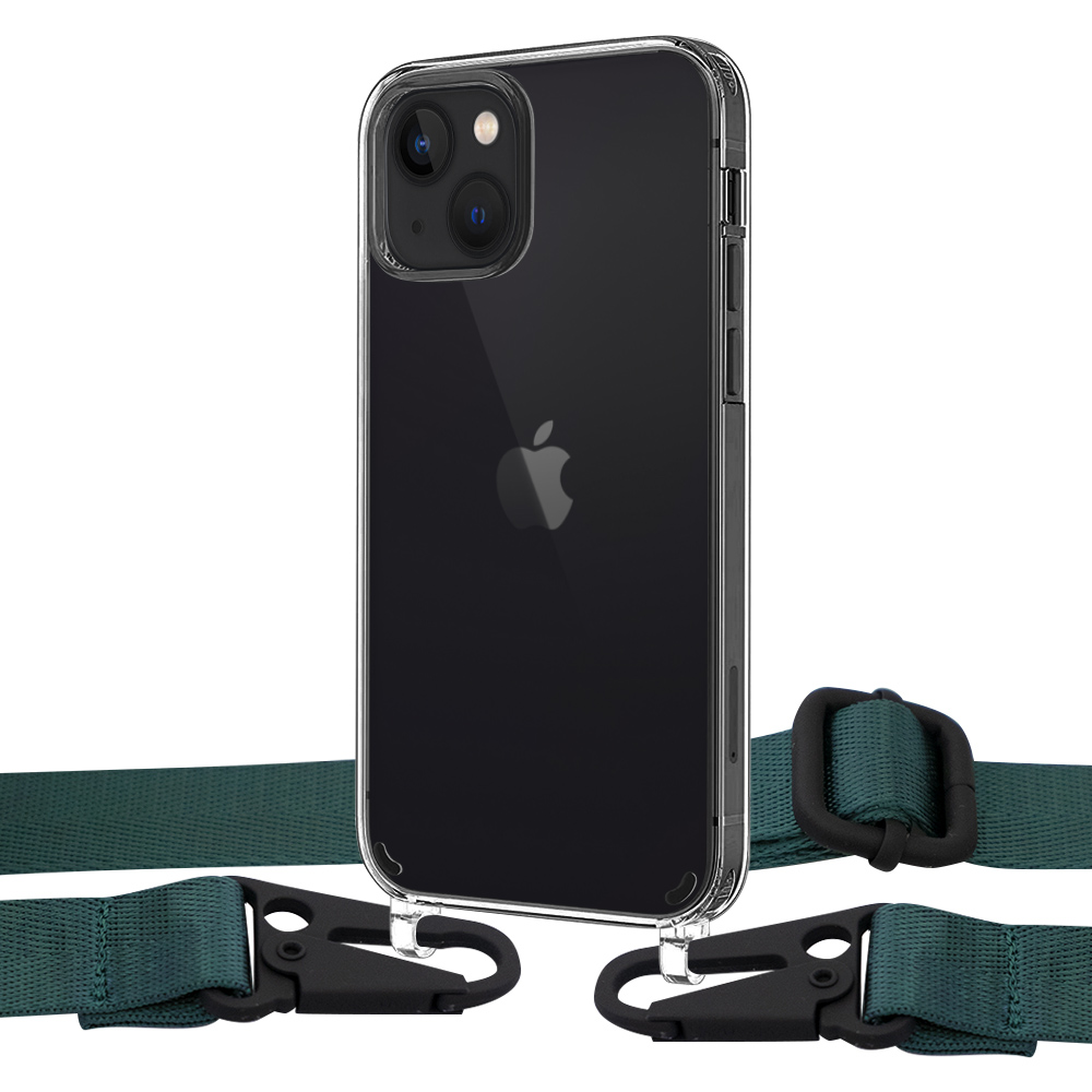 

Чехол Upex Crossbody Protection Case для iPhone 13 Crystal with Harness Cyprus Green