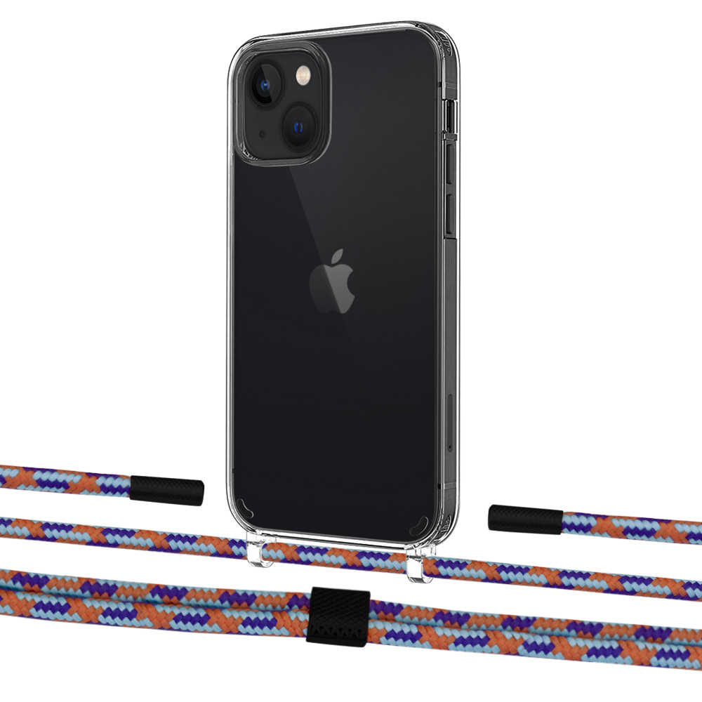 

Чехол Upex Crossbody Protection Case для iPhone 13 mini Crystal with Twine Blue Sunset and Fausset Matte Black