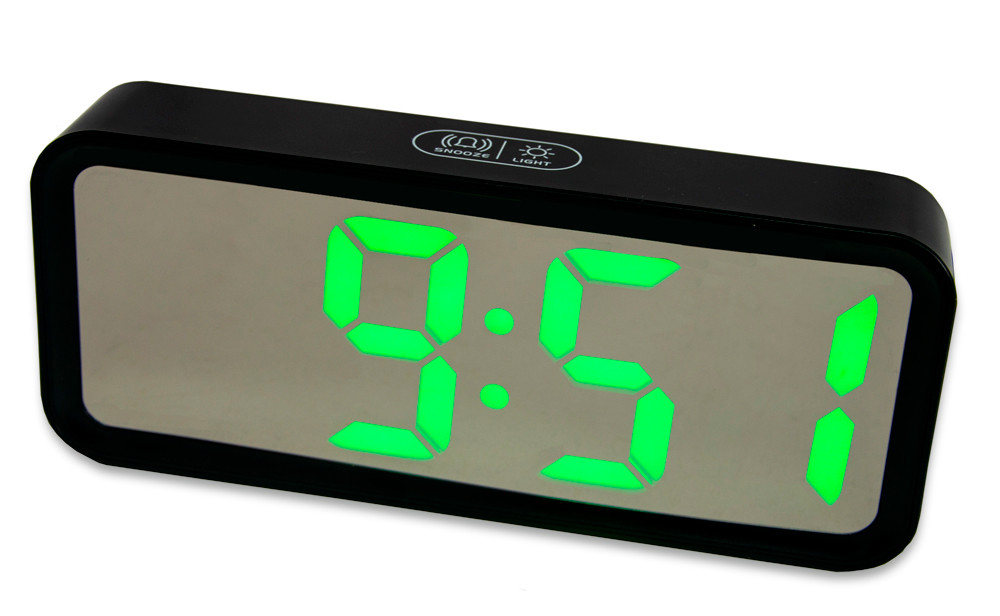 Электронные настольные часы DT-6508 зеркальные с будильником и .