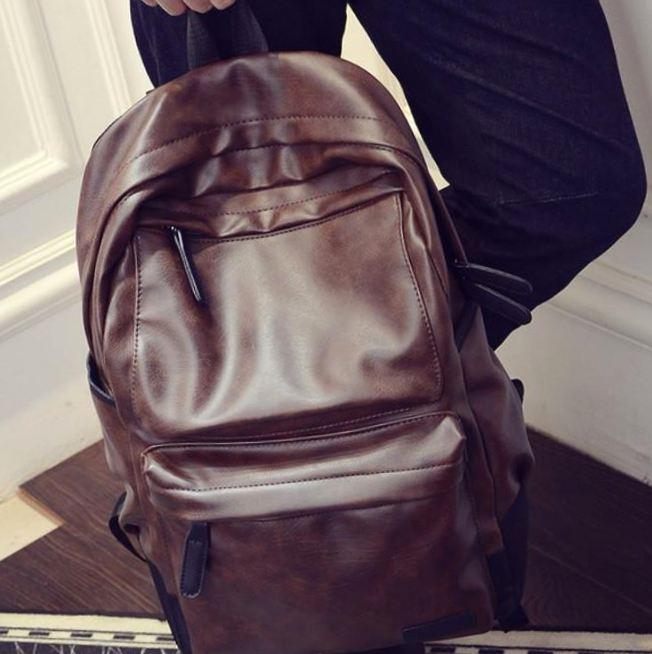 

Городской мужской рюкзак ПУ кожа с отделением для ноутбука Aliri-00008 коричневый