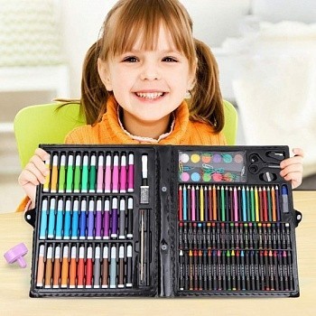 

Большой набор для рисования Art set AVE набор для рисования школьный на 150 предметов набор для творчества детский Цветной