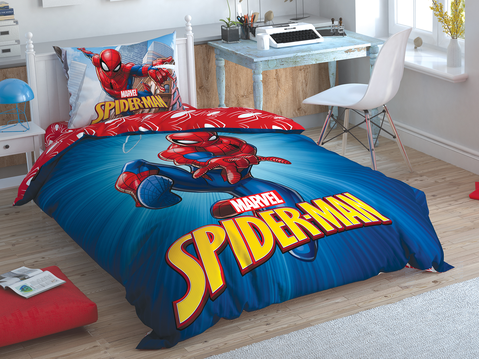 

Постільна білизна TAC Disney 160x220 см Spiderman time to move