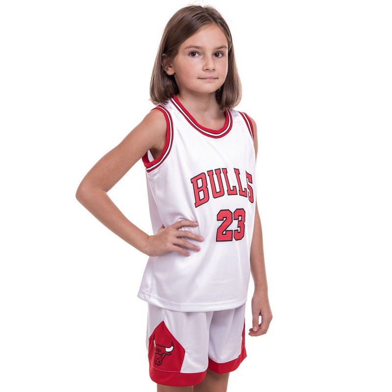

Форма баскетбольная подростковая Zelart NB-Sport Bulls 5351 M 130-140 см White