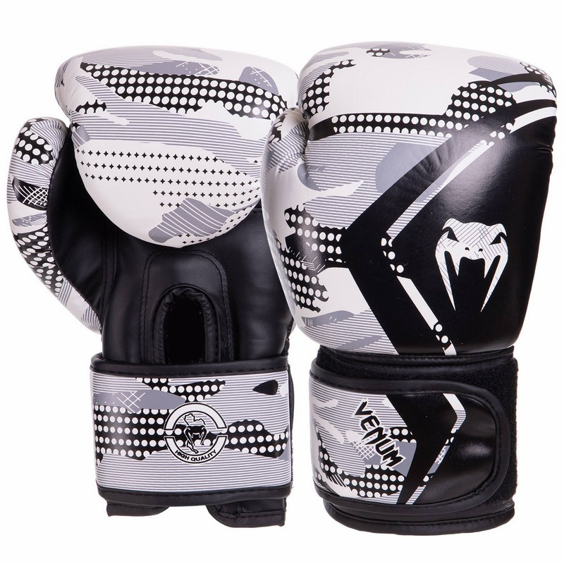 

Перчатки для бокса и единоборств Venum Heroe 3397 White-Grey-Black 12 унций