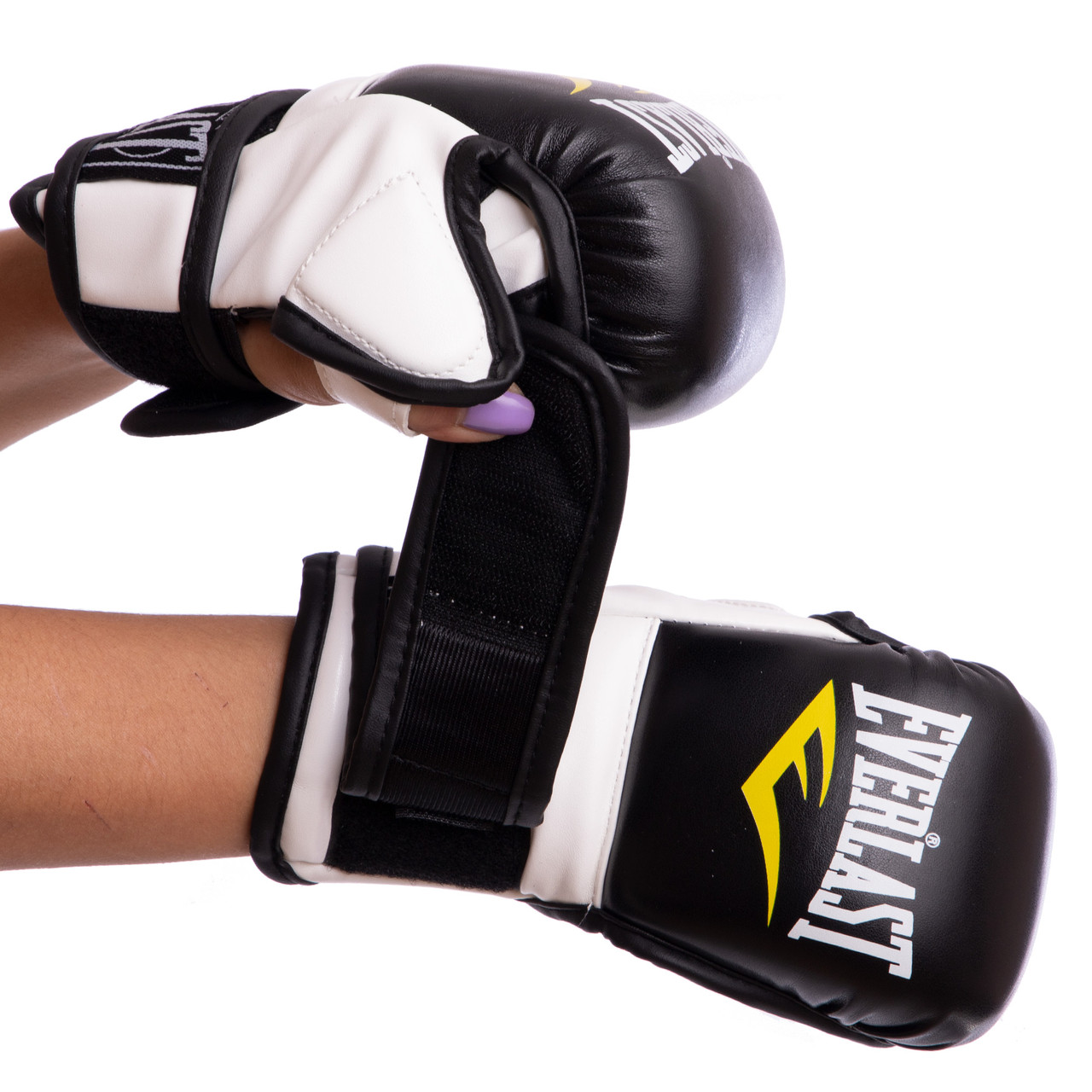 

Перчатки гибридные для единоборств Everlast Heroe 4612 размер L Black-White