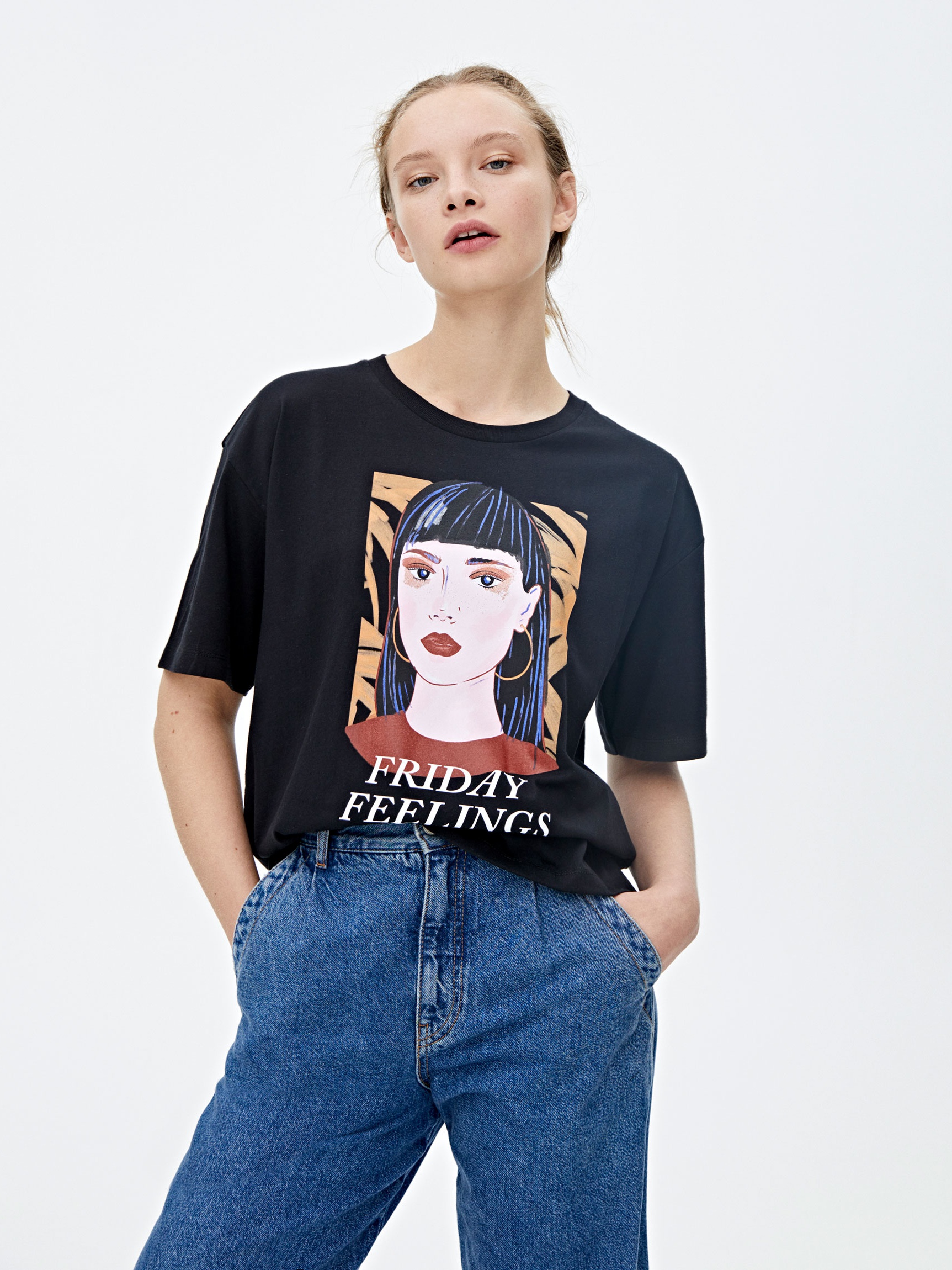 

Футболка Pull & Bear 5234/314/800  Черная, Футболка Pull & Bear 5234/314/800 M Черная