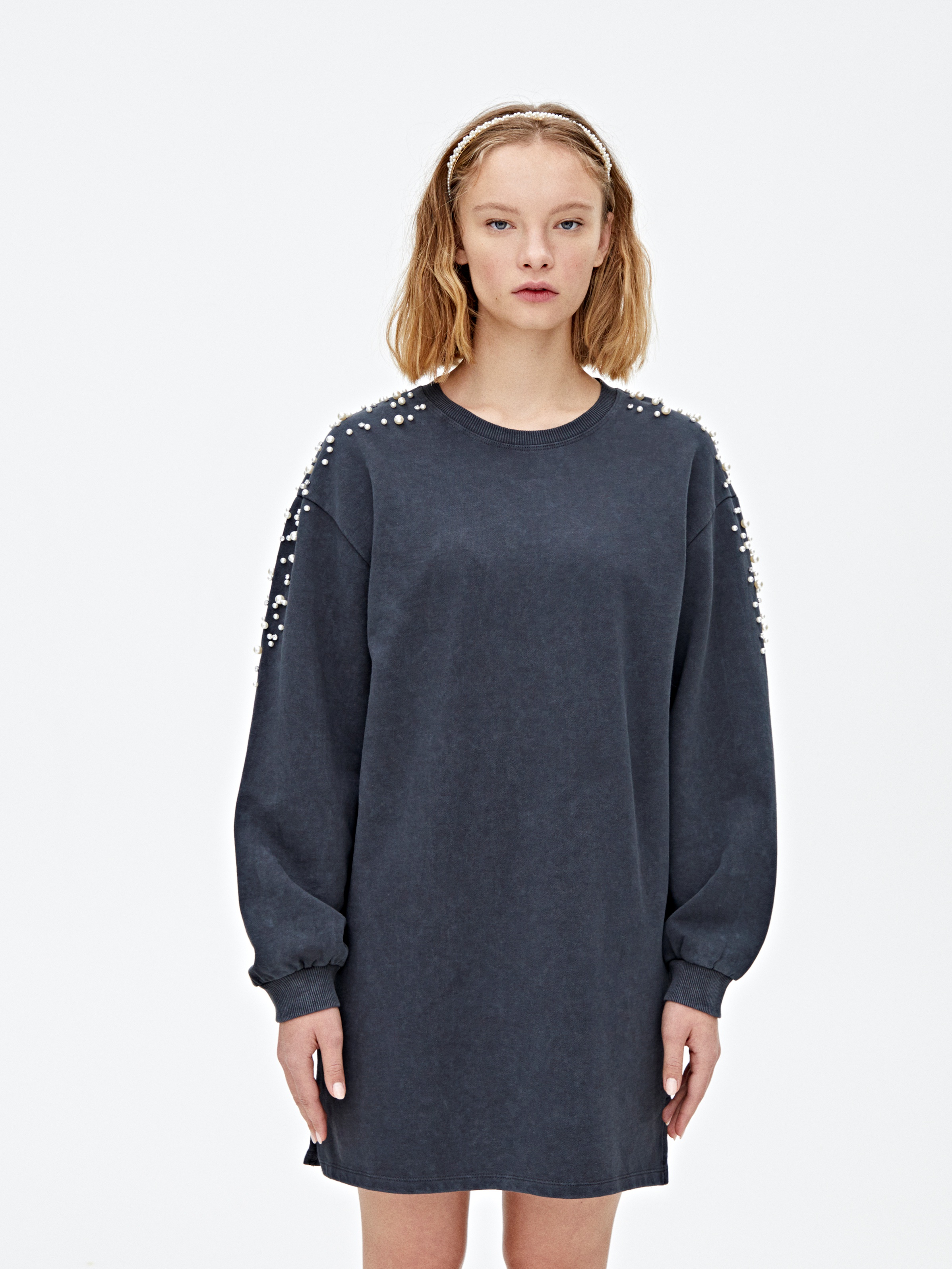

Платье Pull & Bear 5391/314/833  Серое, Платье Pull & Bear 5391/314/833 S Серое