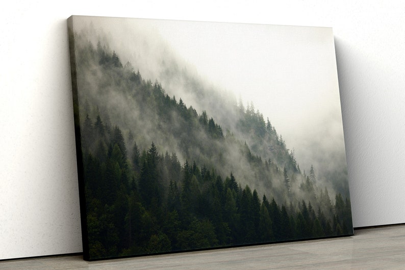 

Картина на холсте Туманный хвойный лес 51x34 см (326)