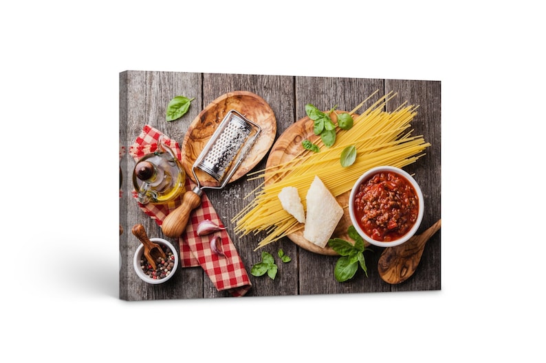 

Картина на холсте Набор продуктов спагетти 81x54 см (143)