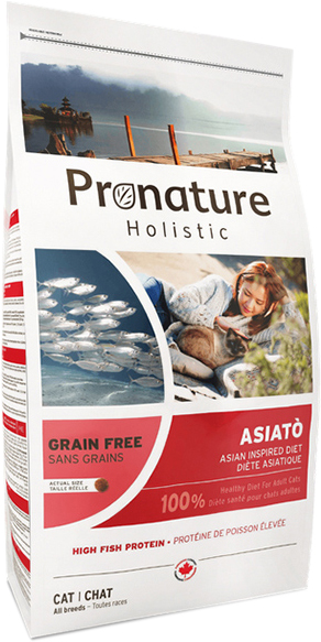 

Сухой беззерновой холистик корм Pronature Holistic Asiato Рыба сиг с папайей для котов 2 кг