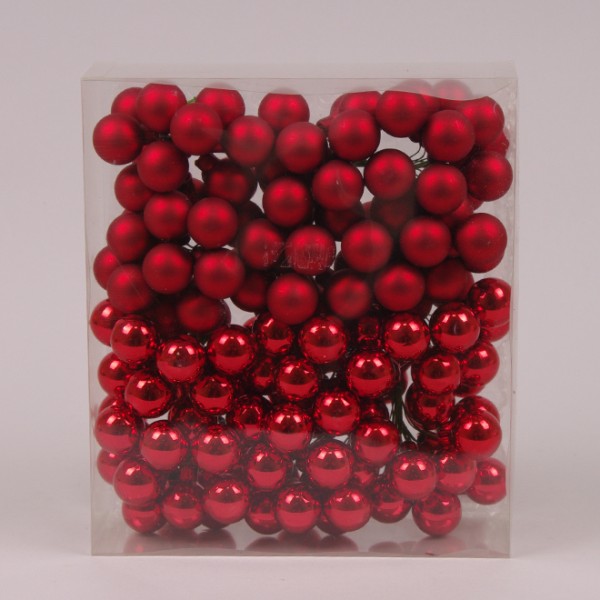 

Шарики стеклянные 2,5 см. красные (12 пучков-144 шарика) Flora 44633 (NAT09497)