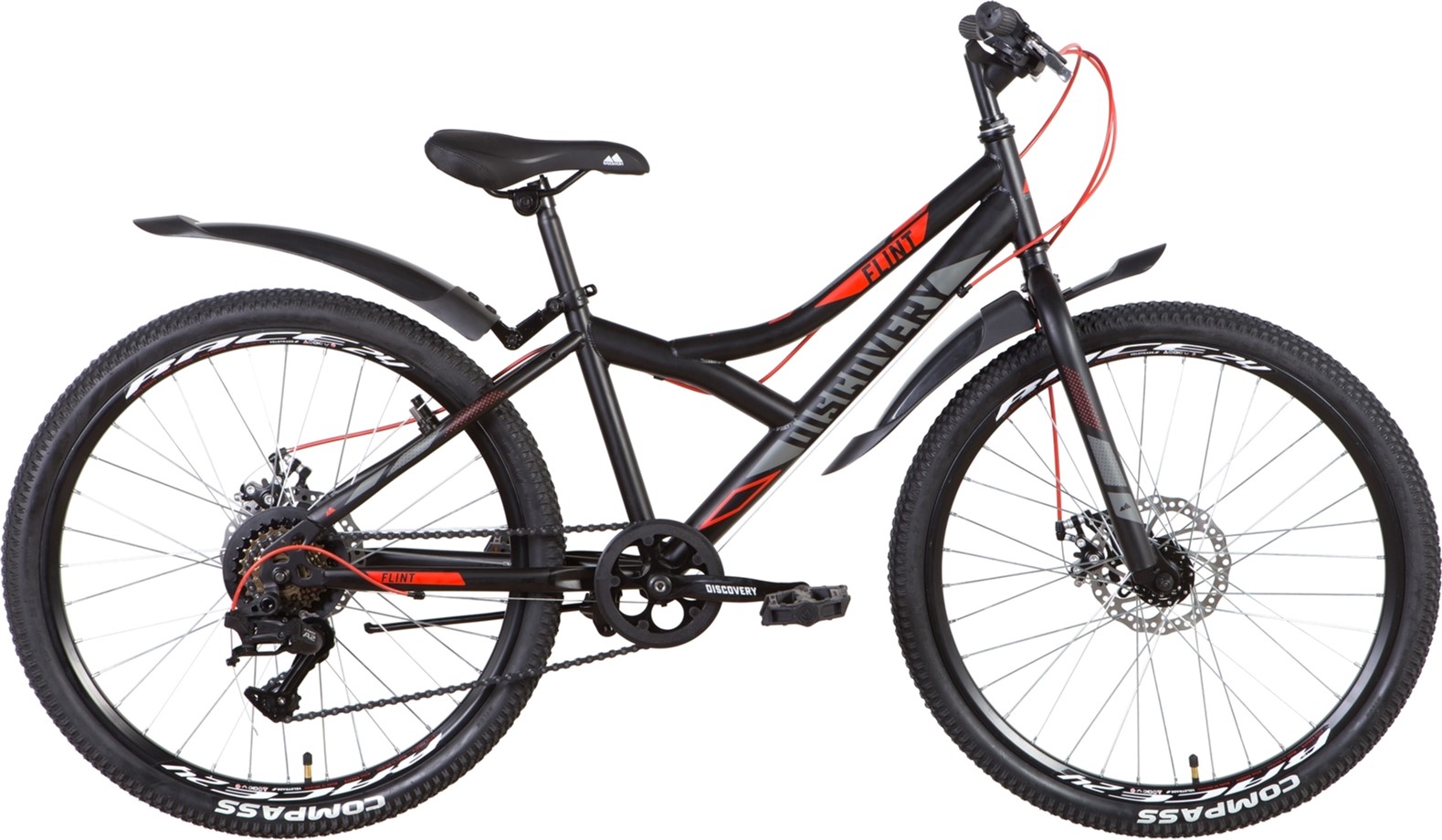 

Велосипед Discovery Flint DD 24" 13" (м) 2022 Черно-серо-красный (OPS-DIS-24-279)