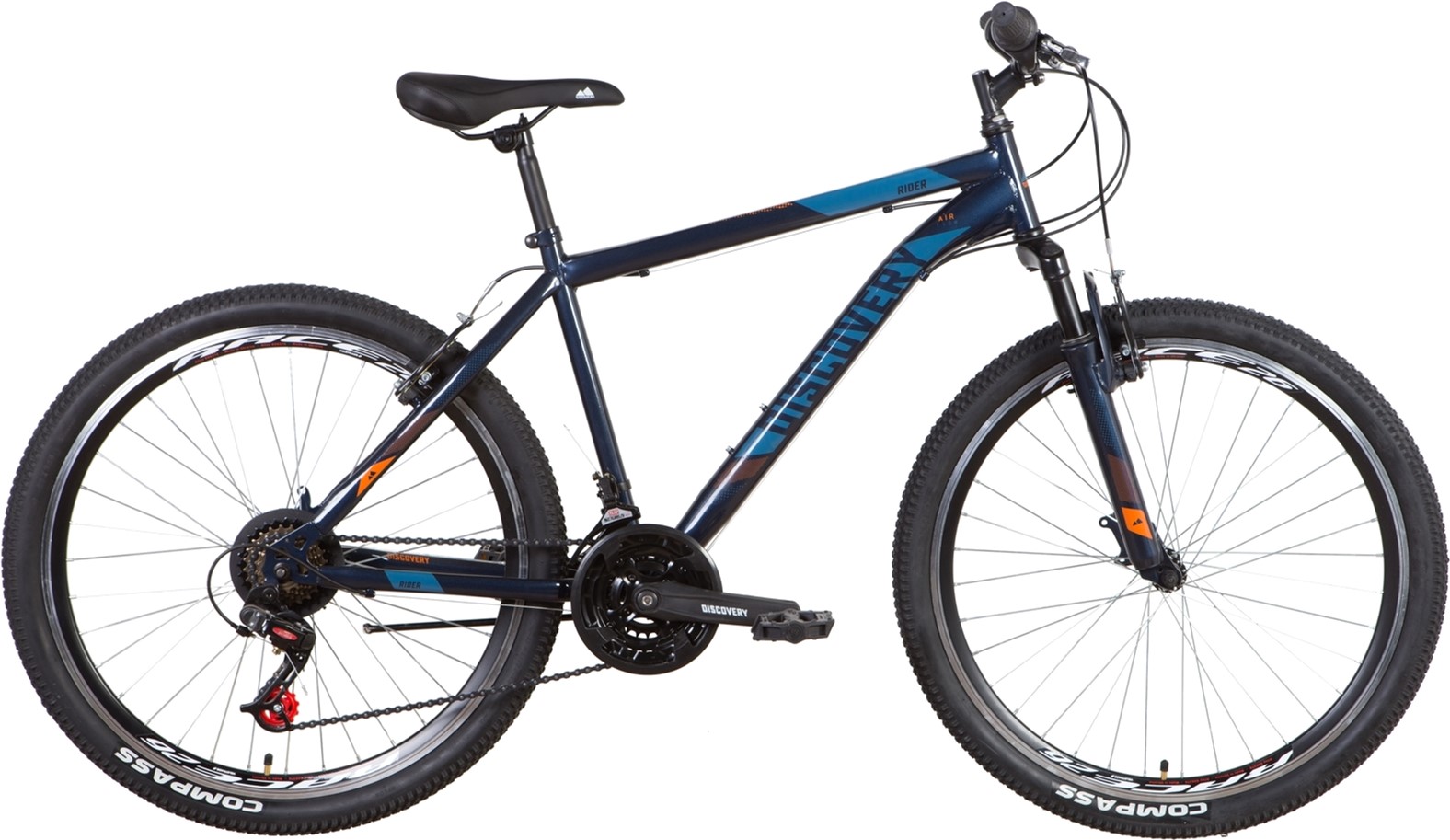 

Велосипед Discovery Rider AM Vbr 26" 18" 2022 Темно-синий с оранжевым (OPS-DIS-26-540)