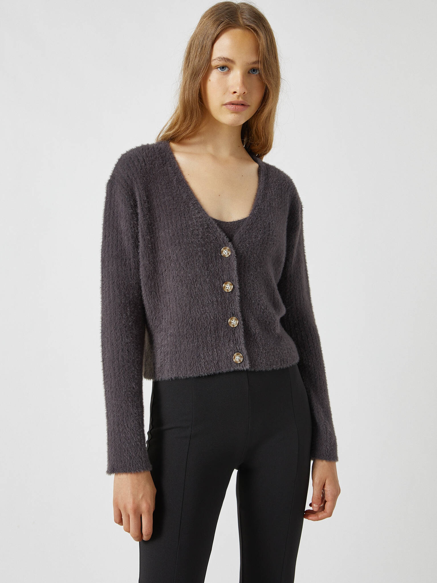 

Кардиган Pull & Bear 9580/304/807  Серый, Кардиган Pull & Bear 9580/304/807 L Серый