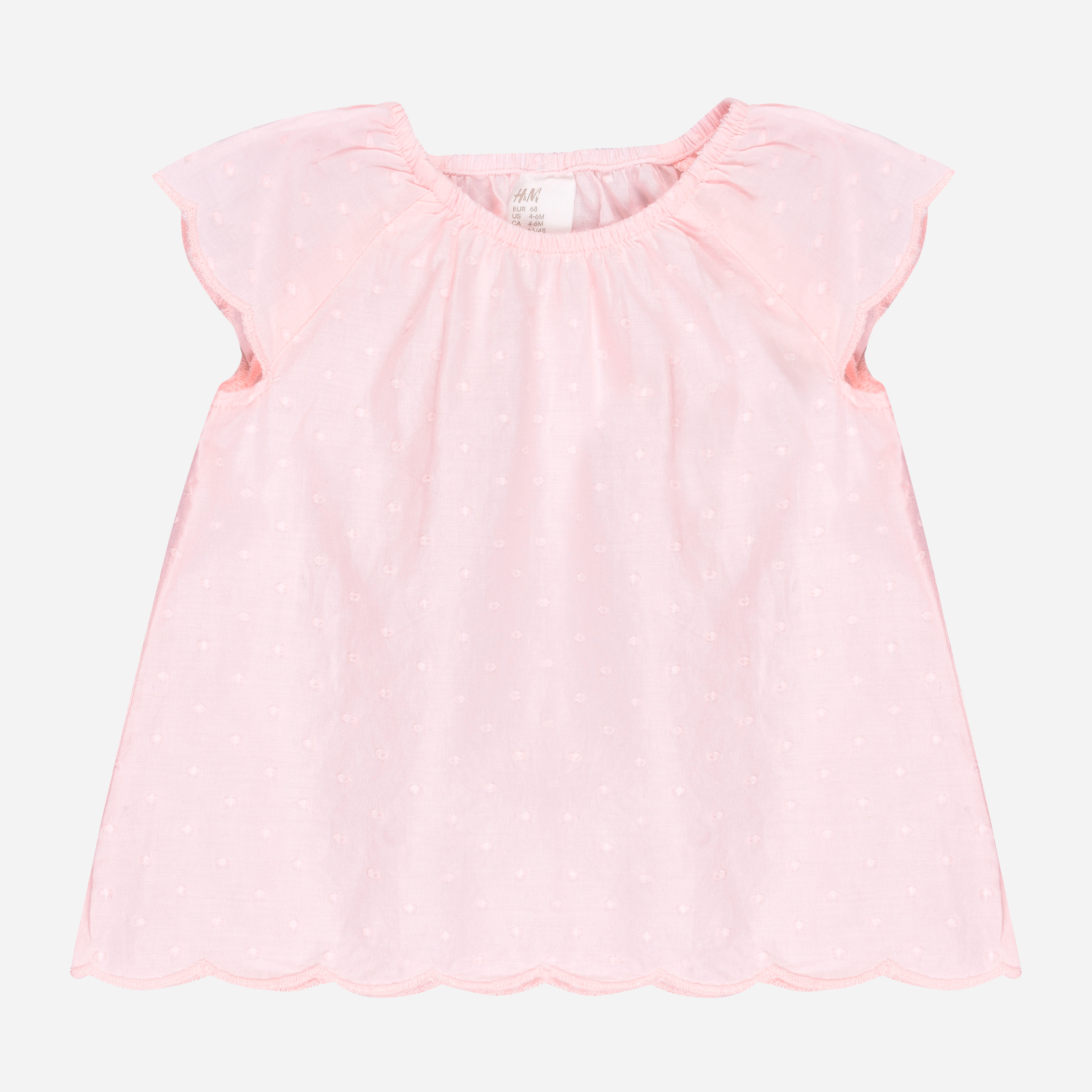 

Футболка H&M 5674856 68 см Светло-розовая